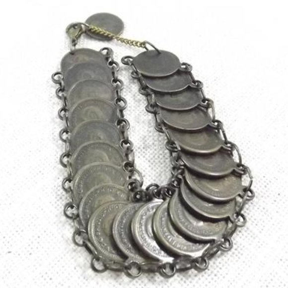 Vintage George V 1917 Faux Coin Bracelet - Picture 1 of 7